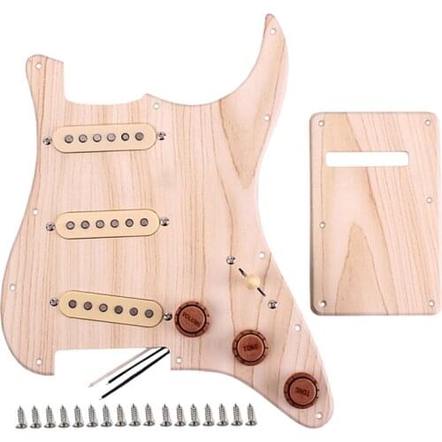 Prewired-Loaded SSS maple wood Pickguard Alnico V Pickups for Strat Guitar