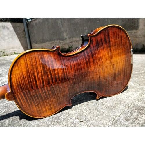 Abundant flame Professional handmade violin 4/4 solid wood Brown violin children Beginner stringed instrument Free shipping