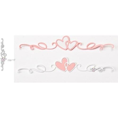 Mmao Crafts Metal Steel Cutting Dies New Heart strip decoration Stencil For DIY Scrapbooking Paper/photo Cards Embossing Dies