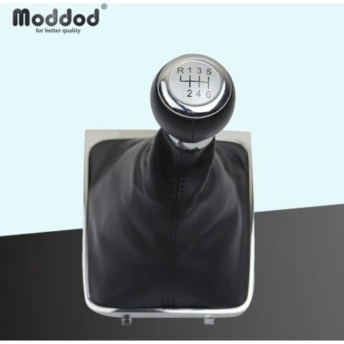 5/6 Speed Gear Shift Knob Gaiter Boot for Volkswagen VW Passat B6 2005-2011 Lever Stick Cover Silver Cap