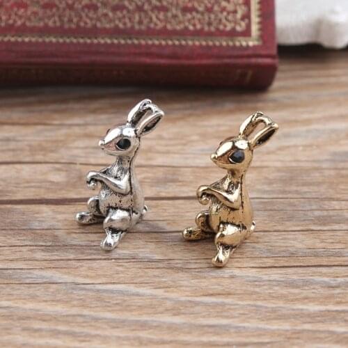 Diy jewelry making 50pcs mix Alloy gold/silver plated Cartoon 3D Bunny/Rabbit shape metal charms fit necklace/earring pendants