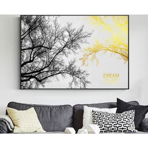 Modern Abstract Painting Black Plant Picture Art Decoration Home Decor Modular Paintings Fashion Tableau Print Frameless