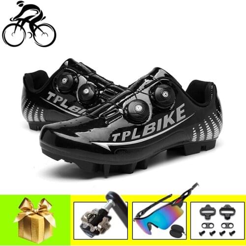 Athletic Racing Bicycle Sneakers Men Women Self-locking Breathable Mountain Bike Shoes Sapatilha Ciclismo Black Cycling Sneakers