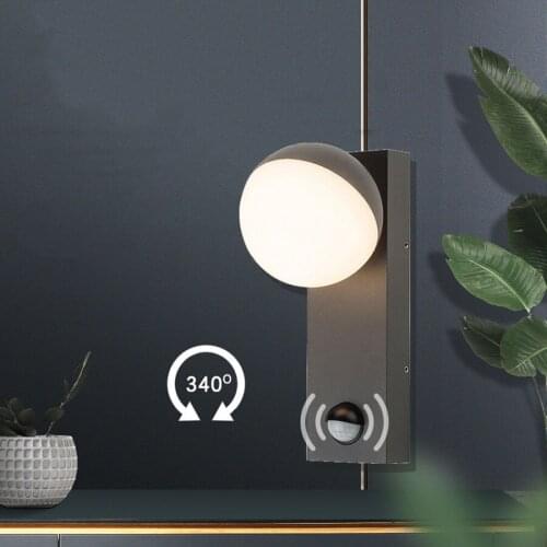 Moden Waterproof LED Wall Lamp Outdoor Motion Sensor Smart Wall Light Garden Corridor Lawn Porch Sconce Wall Light Spotlight