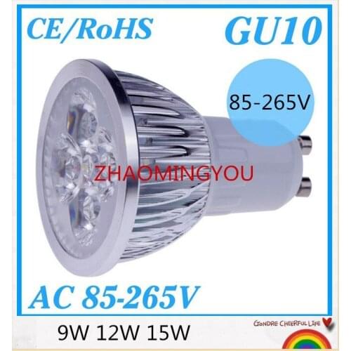 YOU 10PCS Dimmable GU10 9W 12W 15W Led Bulb 110V 220V Lamp Cool Warm White Light Spotlight 85-265V