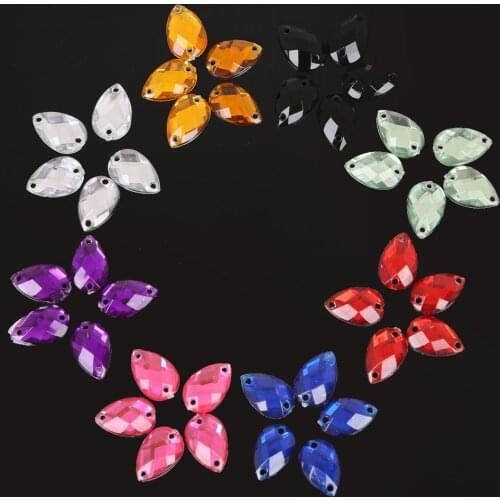 New 50/100Pcs/lot High Quality 8X13mm Drop Water Shape Crystal Glass Sewing Rhinestone with Claw apply to Clothing Decorations