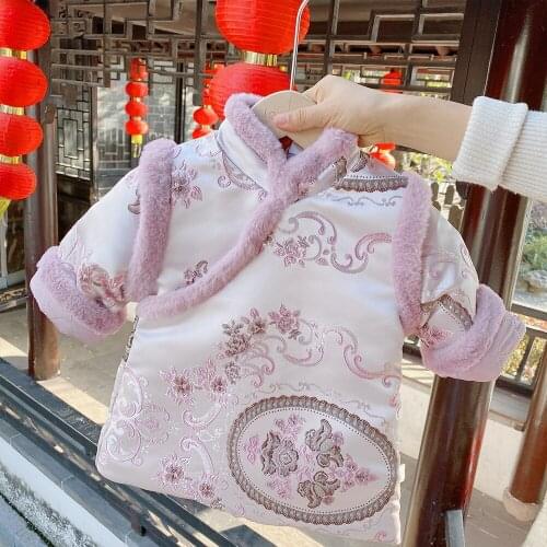 Winter New Baby Girls Chinese New Year Style Cheongsam Dress