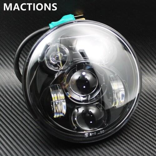 1 Set 5.75" LED Headlight Motos Accessories with Lamp Bezel Trim Ring For Harley 5-3/4" Black Projector