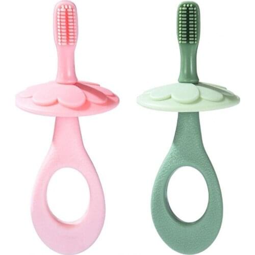 1Set Toddler Tooth Brush Petal Design Dental Oral Care Silicone Training Toothbrush Baby Items for Cleaning Teeth