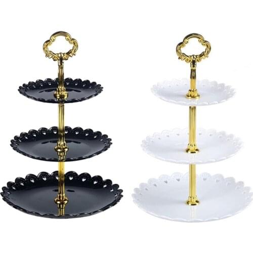 1Set Cake Stand 3 Layers Wedding Cake Plate Stand Dessert Fruits Vegetable Placed Tool Wedding Birthday Party