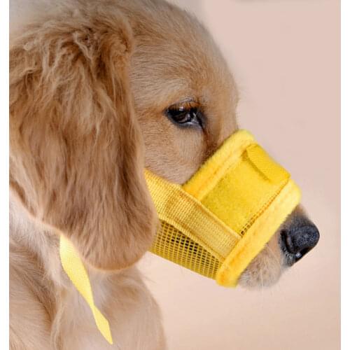 1PC Pet Dog Adjustable Muzzels Anti Barking Biting Chewing Solid Comfortable Mesh Nylon Pad Mouth Muzzle Husky Dog Durable Mask