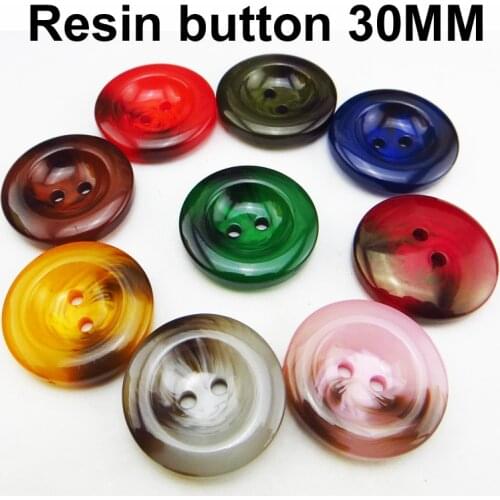 10PCS 30MM CARMENT COAT BUTTON Decoration Dyed RESIN Buttons Garment Boots Sewing Clothes Accessories R-327