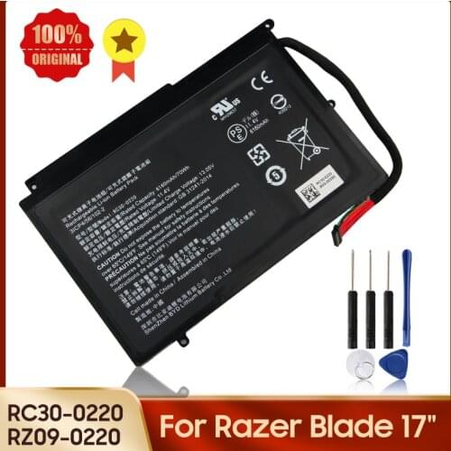 100% Genuine Battery RC30-0220 RZ09-0220 For Razer Blade Pro 17" 6160mAh Original Battery 70Wh 13.05V