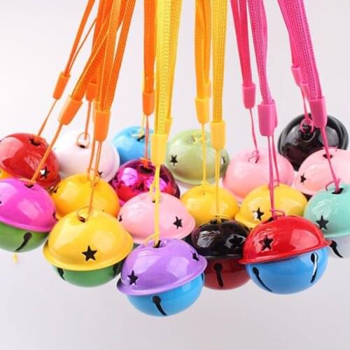 20pcs big Colorful Iron Metal Jingle Bells Christmas Decor Pet Pendant Hanging Christmas Tree Ornaments Key DIY Craft Accessorie