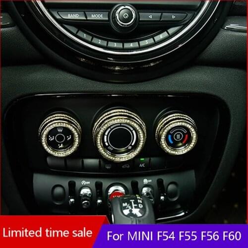 3pcs Car Air Conditioning Knob Heat-Control-Switch Sticker For BMW MINI Cooper S ONE JCW F54 F55 F56 F60 Styling Accessories