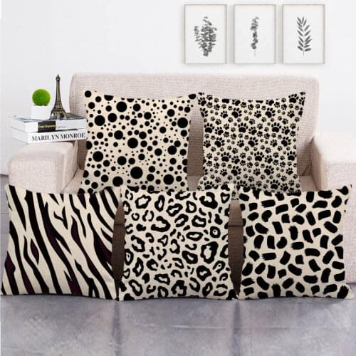 45cm*45cm Black animal texture linen/cotton throw pillow covers couch cushion cover home decor pillow
