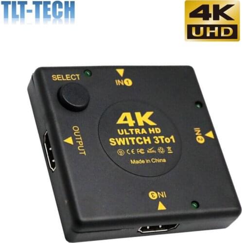 4K HDMI Switch Box Selector 3 In 1 Out kvm Audio Extractor Hub Splitter Switcher