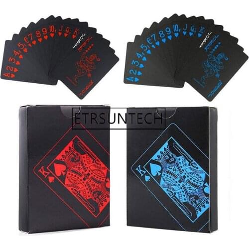 50pcs Classic Magic Tricks Tool Black Magic Box Packed Waterproof PVC Plastic Playing Cards Creative Gift Durable Poker