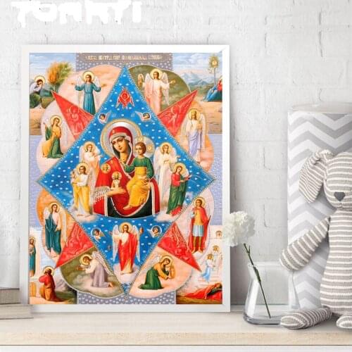 5D DIY Diamond Painting Religion Icon Kit Full Drill Square Diamond Embroidery Religion Mosaic Picture of Rhinestones Home Decor