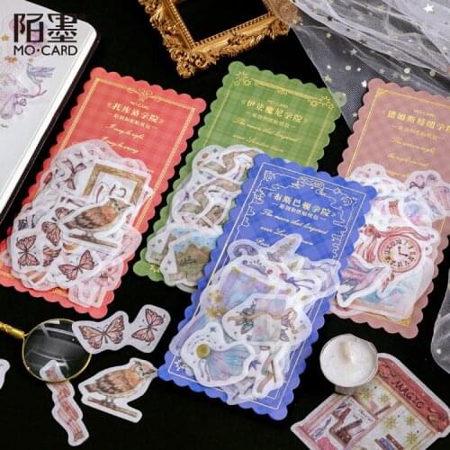 60pcs Vintage Paper Stationery Sticker Set Letter of Magic For Scrapbooking Album Planner Journal Arts Diy Craft