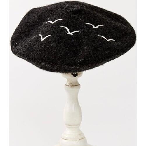 Beret Men Women Creative Seagull French Painter Hat Handmade Soft Wool Felt Warm Autumn Winter Berets Fashion Party