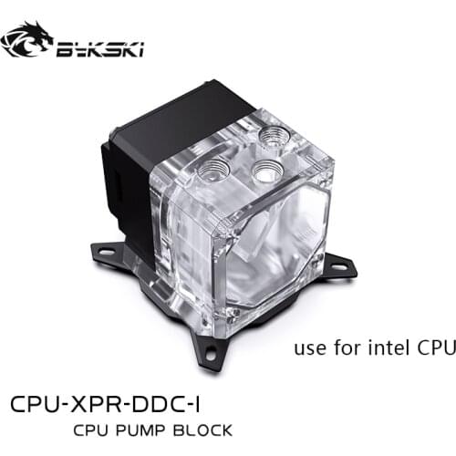 BYKSKI CPU Block Pump Reservoir Combo Integrated AIO Water Cooler / Radiator For INTEL 1151 X99 X299 AMD AM3 AM4 / CPU-XPR-DDC-I