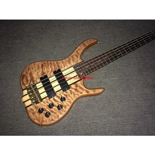 5 strings bass custom handmade electric bass guitar with all gold hardware free shipping bass