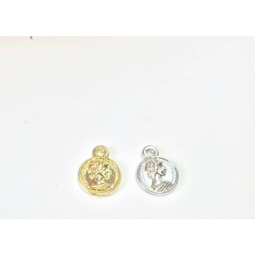 Eruifa 20pcs Popular 10mm Dangling Coin Wholesell Necklace,Earring Bracelet Jewelry DIY Handmade 2 Colors