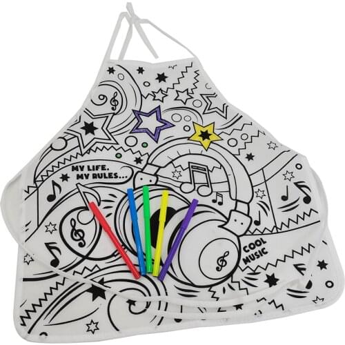 Diy Apron Creative DIY apron Coloring Apron color me mine DIY Painting Apron With 5 Color Pen Make Your Own Apron