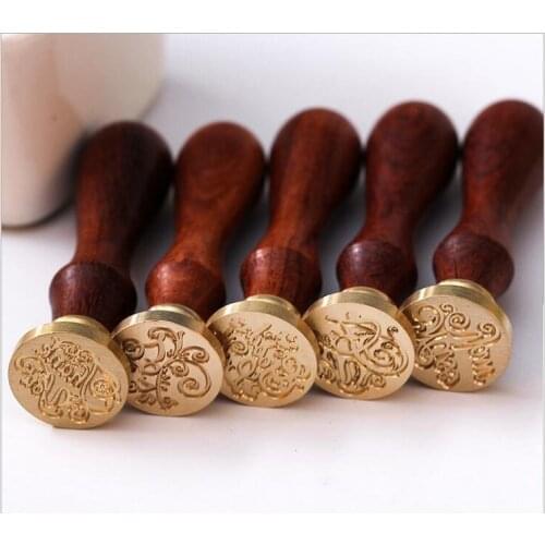 Retro Wood Stamp Classic Blessing Alphabet Initial Sealing Wax Seal Stamp Ancient Seal Post Decorative Antique Stamp Gifts