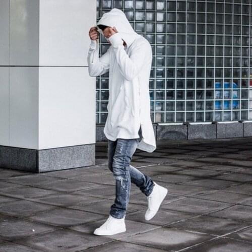 New Men Mid-Length Sweatshirt Multi-Zipper Catwalk Front And Back Hooded Streetwear Hip Hop Oversize Hoodies 2020 Summer Shirt
