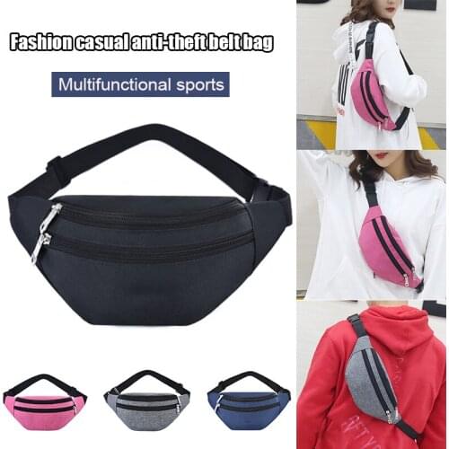 Newly Men Women Chest Bag Large Capacity Sports Waist Bag Pouch Zipper Fanny Pack