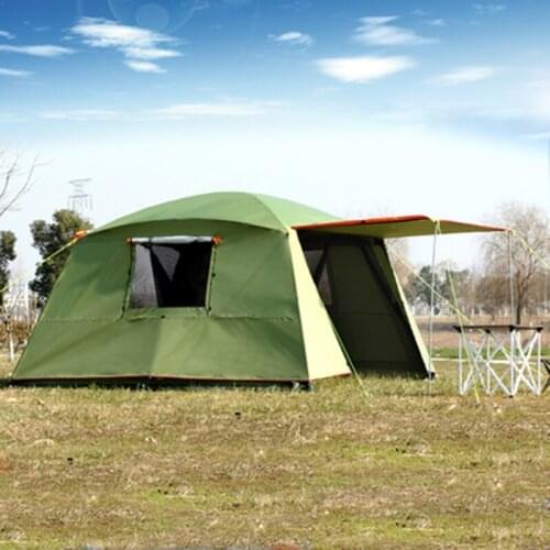 Guide Series Ultralarge Double Layer 5-8 Person Use Waterproof Large Gazebo Camping Tent Beach Tent With Bottom Mat