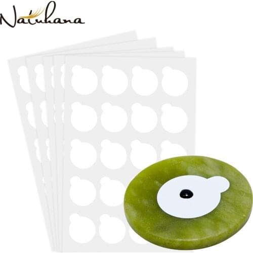 NATUHANA Round Jade Stone False Lash Glue Adhesive Pallet Pad Holder 100pcs Waterproof Shim Paper for Eyelashes Extensions Tool