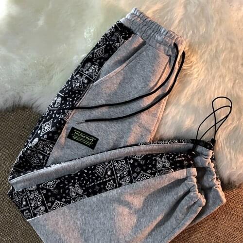 New Spring High Waist Cotton Sweatpants Womens Hit Color Loose Drawstring Tie Feet Trousers Casual Sportswear Thin Harem Pants