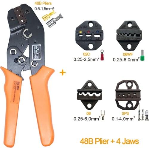 Crimping pliers sn-48b 4 jaw for DuPont 2.54/XH2.54/VH3.96/2510 pulg/tube/insulation terminals wire stripper clamp hand tools