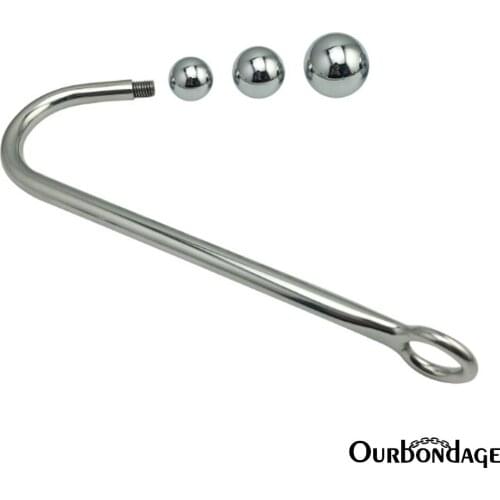 Ourbondage Stainless Steel Hook With 3 Ball Aluminum Alloy Anal Plug Butt Plug For Men Women Prostate Massage Adult Sex Toys