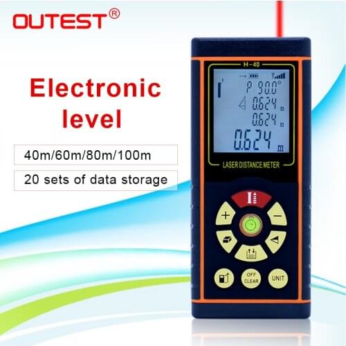 OUTEST Laser Distance Meter 40M 60M 80M 100M range finder laser tape measure laser ruler trena tape with electronic level