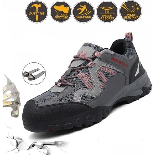 Indestructible Shoes Men Safety Work Shoes Steel Toe Cap Puncture-Proof Boots Lightweight Breathable Boots Sneakers Male 2021