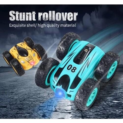 RC Car 2.4G 4CH Double-sided bounce Drift Stunt Car 3.7 inch Rock Crawler Roll Car 360 Degree Flip Remote Control Cars Kids Toys