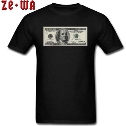 Plus Size 3XL USA 100 Dollars FRANKLIN Picture T Shirt Printing Gothic Style Faddish Mens Tees Pure Cotton Popular T-Shirt