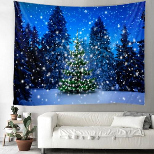 Christmas tapestry Christmas tree art ornaments Christmas home decoration 2021 New Year wall covering tapestry decoration
