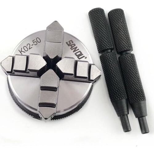SAN OU Wood Chuck Lathe 4 Jaw Self-Tightening Chuck 50mm K02-50 For Small Lathe Wood