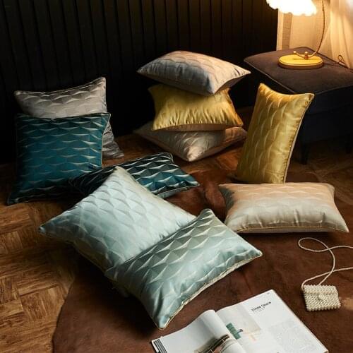 Silk Satin Cushion Cover Luxury Geometry Pillows Cover Decorative Pillow Case For Sofa Bed Chair Silky 30x50 45x45cm Embroidery