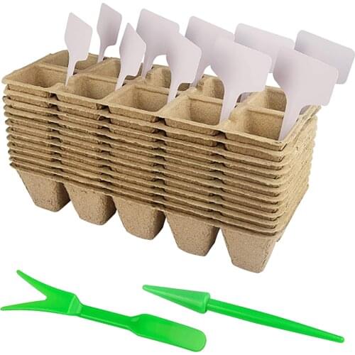 Seed Starter Peat Pots Kit Multifunctional Seedling Tray 100% Biodegradable Seed Starter Pots Well-ventilated drought-resistant
