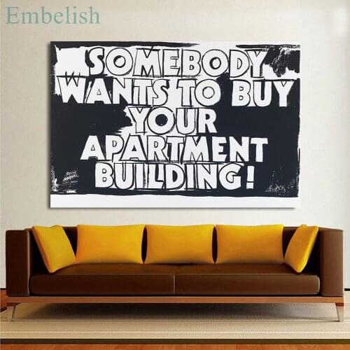 Embelish Black And White Letters Andy Warhols Artworks For Living Room Home Decor Wall Art Pictures HD Canvas Paintings Posters