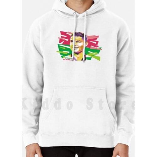In Pop Art Portrait Vector Hoodies Long Sleeve Ronaldo Soccer Football Cristiano Futbol Portugal Spain Sports