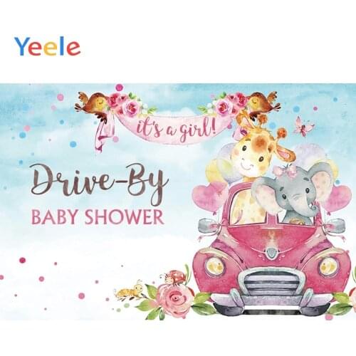 Animal Flower Car Sky Baby Shower Birthday Shower Party Vinyl Backdrop Photography Photographic Background For Photo Studio