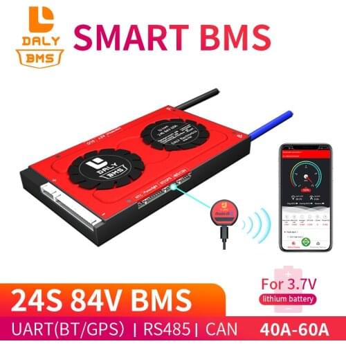 Daly 3.7V 18650 smart BMS 24S 84V 30A 40A 50A 60A Li-ion Lithium Protection Board balance Bluetooth APP PC software R485