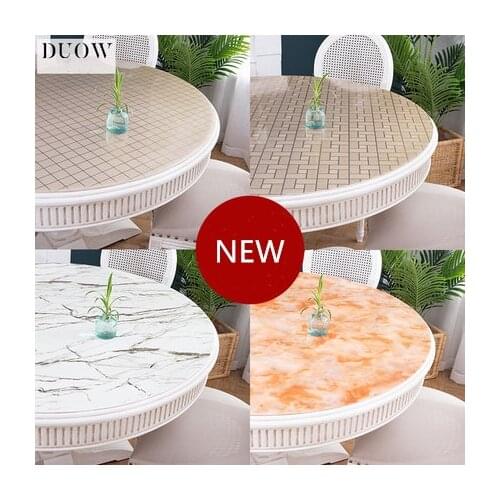 Hot Sale Round PVC Tablecloth Glass Soft Cloth Table Cover Dining Room Waterproof Oilproof able Cover 1.0mm Free Shipping